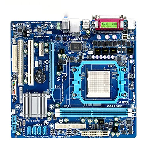 MKIOPNM Placa Base Fit for GIGABYTE GA-M68M-S2P 630A Socket AM2 / AM2 + AM3 Phenom II Athlon II Sempron 100 DDR2 8G Placa Base de minería