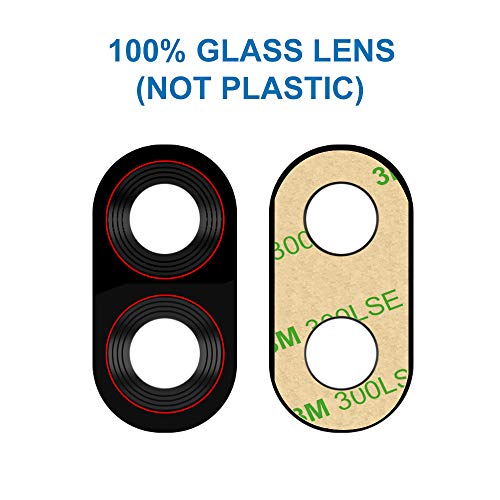MMOBIEL Vidrio para Lente Cámara Trasera Compatible con Xiaomi Pocophone F1 2018 - Cristal de la Objetivo Posterior Reemplazo Incl. Pinzas y Limpiador - Negro