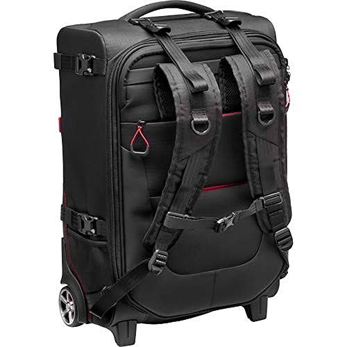 Mochila Convertible con Ruedas Manfrotto Switch-55 Pro Light para Cámara de Vídeo, DSLR, Cámara Reflex Profesional, Capacidad para 2 Cámaras y Lentes, Bolsillo para PC de 17", Bolsillo para Documentos
