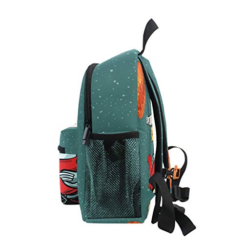 Mochila Escolar para niños con Correa en el Pecho, Coloridos Unicornios, Bolsa para Libros para niños y niñas Turquesa Galaxy 003. Talla única