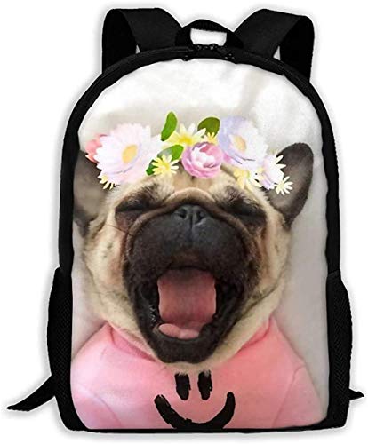 Mochila Escolar,Casual Unisex Bolsos de Hombro para Hombro Unisex Paquete Ajustable Colegio Cute Smile Bazar Wear Ropa Rosada y Guirnalda Outdoor Dayback Kids Adult Laptop Bag Oxford Travel Bag