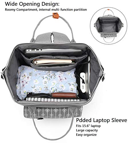 Mochila Mujer Antirrobo Impermeable, Multiusos Daypacks con Puerto de Carga USB, Mochila para portátil De 15.6 Pulgadas