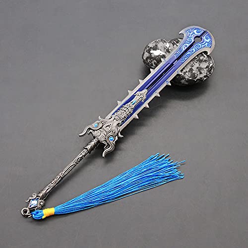 Modelo de metal Mini llavero de juguete con arma de espada ancha para Naraka: Bladepoint, bolsa colgante, decoración, regalo, juguetes, llavero, 22 cm