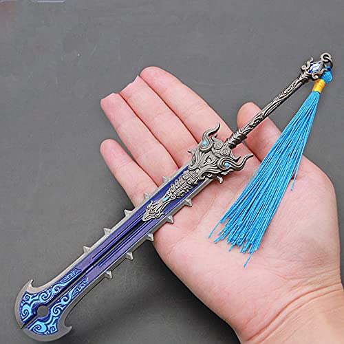 Modelo de metal Mini llavero de juguete con arma de espada ancha para Naraka: Bladepoint, bolsa colgante, decoración, regalo, juguetes, llavero, 22 cm
