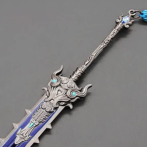 Modelo de metal Mini llavero de juguete con arma de espada ancha para Naraka: Bladepoint, bolsa colgante, decoración, regalo, juguetes, llavero, 22 cm