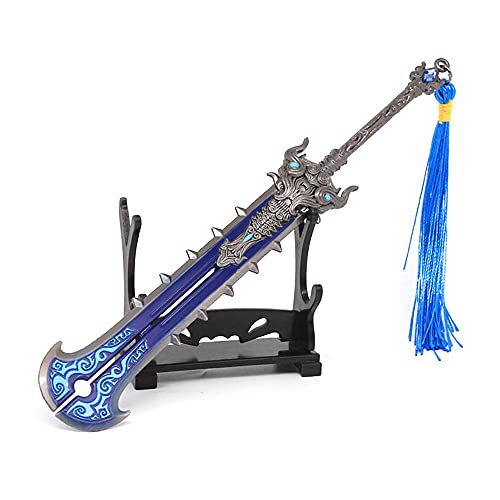 Modelo de metal Mini llavero de juguete con arma de espada ancha para Naraka: Bladepoint, bolsa colgante, decoración, regalo, juguetes, llavero, 22 cm