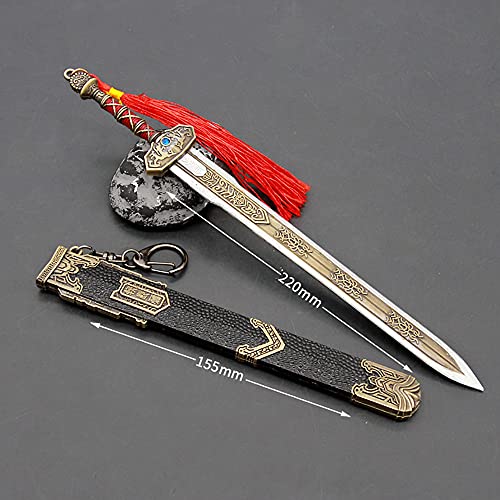 Modelo de metal Mini llavero de juguete con arma de espada ancha para Naraka: Bladepoint, bolsa colgante, decoración, regalo, juguetes, llavero, 22 cm (Yi Tian)