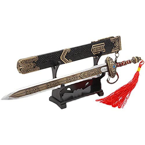 Modelo de metal Mini llavero de juguete con arma de espada ancha para Naraka: Bladepoint, bolsa colgante, decoración, regalo, juguetes, llavero, 22 cm (Yi Tian)