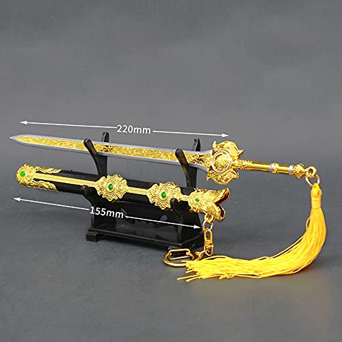 Modelo de metal Mini llavero de juguete con arma de espada ancha para Naraka: Bladepoint, bolsa colgante, decoración, regalo, juguetes, llavero, 22 cm