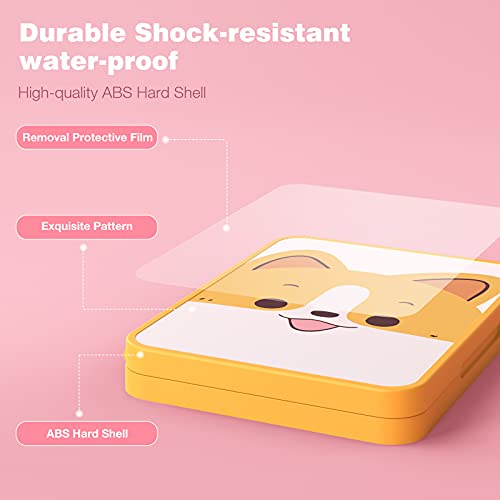 MoKo Funda para Almacenamiento para Switch Juegos Compatible con Nintendo Switch & Switch Lite & Switch OLED, Organizador de 16 Tarjetas de Juego Impermeable Estuche Caja de Tarjeta - Perro Naranja