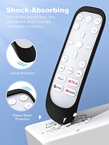 MoKo Funda Protectora Compatible con Mando a Distancia PS5, [2 PZS] Cubierta de Silicona A Prueba de Golpes para PS5 Media Remote, Playstation 5 Media Remote Cover Case con Correa, Negro & Rojo