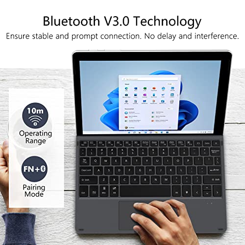 MoKo Teclado Inalámbrico Bluetooth Compatible con Surface Go 3 (2021)/ Surface Go 2 2020/ Surface Go 2018, Ultra-Slim Wireless Keyboard (QWERTY) para Surface Go 3/Surface Go 2/Surface Go - Negro
