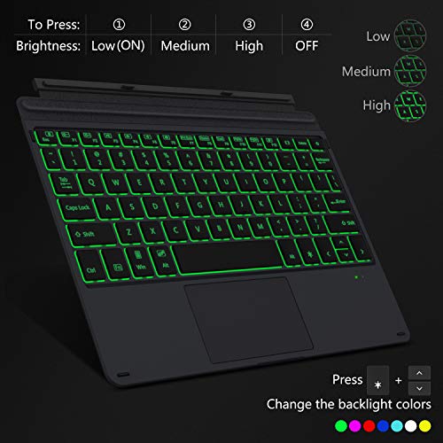 MoKo Teclado Inalámbrico Bluetooth Compatible con Surface Go 3 (2021)/ Surface Go 2 2020/ Surface Go 2018, Ultra-Slim Wireless Keyboard (QWERTY) para Surface Go 3/Surface Go 2/Surface Go - Negro