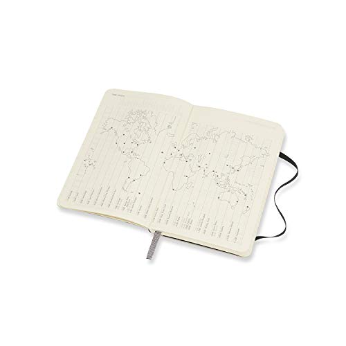 Moleskine - Agenda Semanal de 18 Meses, Agenda de Bolsillo 2020/2021, Agenda Semana Vista con Tapa Dura y Cierre Elástico, Tamaño de Bolsillo 9 x 14 cm, Color Negro, 208 Páginas