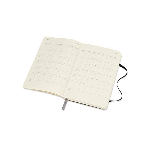 Moleskine - Agenda Semanal de 18 Meses, Agenda de Bolsillo 2020/2021, Agenda Semana Vista con Tapa Dura y Cierre Elástico, Tamaño de Bolsillo 9 x 14 cm, Color Negro, 208 Páginas