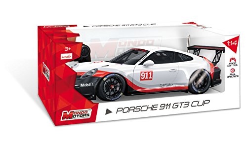 Mondo Motors, Porsche 911 GT3 Cup, Modelo en Escala 1: 14, hasta 10 km/h de Velocidad, Coche Juguete para niños 63530
