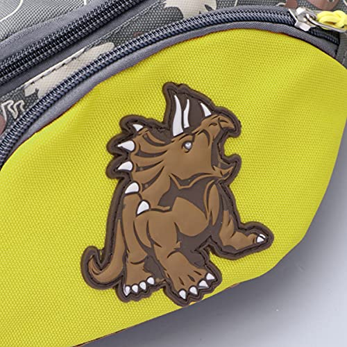 Monedero de la Moda al Aire Libre Monedero de los niños Bolso de la Cintura del Bolso del Pecho del Bolso de Crossbody Portable Paquete de la Cintura del Dinosaurio para los niños (Amarillo)