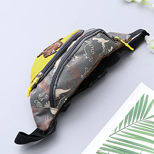 Monedero de la Moda al Aire Libre Monedero de los niños Bolso de la Cintura del Bolso del Pecho del Bolso de Crossbody Portable Paquete de la Cintura del Dinosaurio para los niños (Amarillo)