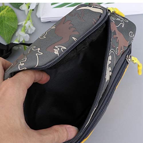 Monedero de la Moda al Aire Libre Monedero de los niños Bolso de la Cintura del Bolso del Pecho del Bolso de Crossbody Portable Paquete de la Cintura del Dinosaurio para los niños (Amarillo)