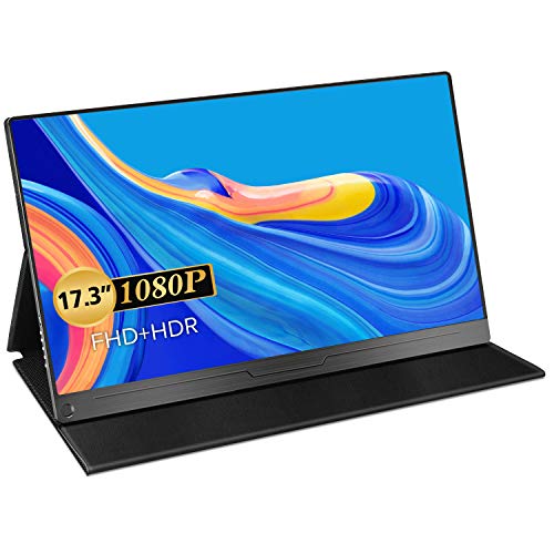 Monitor Portátil 17,3 Pulgadas, UPERFECT 144Hz Pantalla Portátil USB C 1920 x 1080 Full HD Pantalla IPS con Tipo C, OTG, Mini DP HD para PC, Móvil, PS3, PS4, Xbox Raspberry Pi