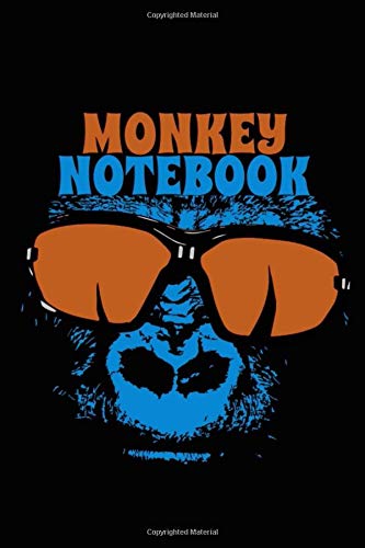 Monkey Notebook - Glasses - Blue - Orange - College Ruled