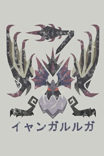 Monster Hunter World Iceborne Yian Garuga Kanji Notebook: Minimalist Composition Book | 100 pages | 6" x 9" | Collage Lined Pages | Journal | Diary | ... School, College, University, School Supplies