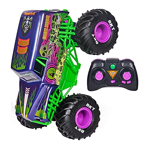 Monster Jam Grave Digger Freestyle Force, Coche de Control Remoto, Juguetes Monster Truck para niños y Adultos, Escala 1:15