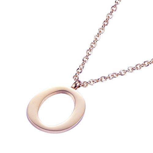 Morella Collar de Oro Rosa y Acero Inoxidable con Colgante Letra O