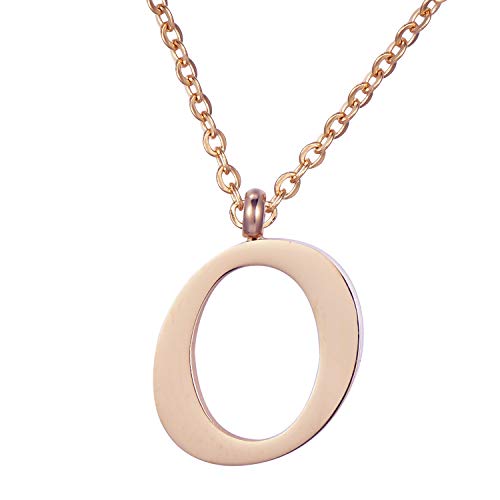Morella Collar de Oro Rosa y Acero Inoxidable con Colgante Letra O