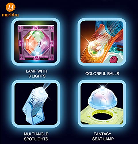 Morkka Bloques de construcción magnéticos, Juguetes para niños de 75 PCS, Juego de Bloques de construcción de Juguetes educativos 3D, Regalo de construcción de Pistas para niños y niñas de 3+(75PCS)
