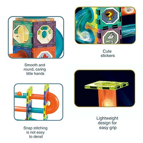 Morkka Bloques de construcción magnéticos, Juguetes para niños de 75 PCS, Juego de Bloques de construcción de Juguetes educativos 3D, Regalo de construcción de Pistas para niños y niñas de 3+(75PCS)