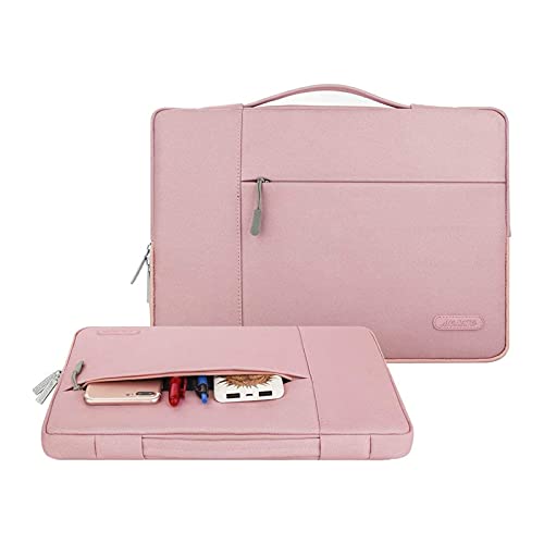 MOSISO Funda Blanda Compatible con MacBook Pro 15 Pulgadas A1990 A1707,15 Surface Laptop 4/3, DELL XPS 15 2020, HP Stream 14, Acer Swift 3 14,Maletín Protectora Multifuncional Bolso,Rosado