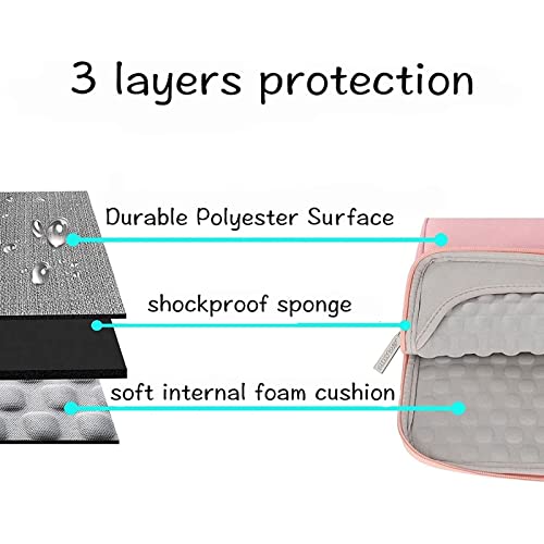 MOSISO Funda Blanda Compatible con MacBook Pro 15 Pulgadas A1990 A1707,15 Surface Laptop 4/3, DELL XPS 15 2020, HP Stream 14, Acer Swift 3 14,Maletín Protectora Multifuncional Bolso,Rosado