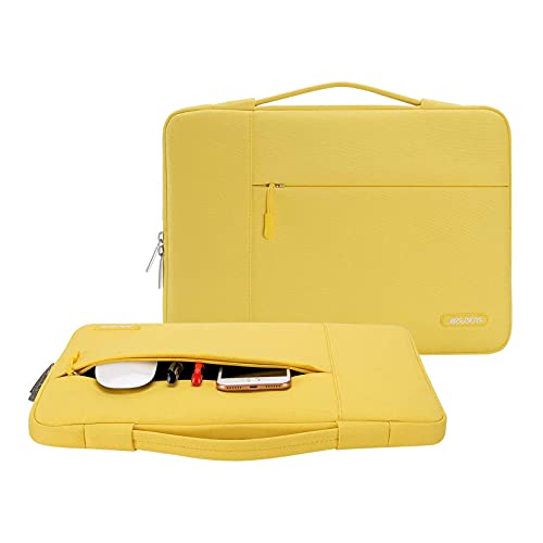 MOSISO Funda Blanda Compatible con MacBook Pro 16 2021 M1 Pro/M1 MAX A2485/2019-2020 A2141/Pro Retina 15 A1398,15-15,6 Pulgadas Portátil,Maletín Protectora Multifuncional Bolso,Amarillo