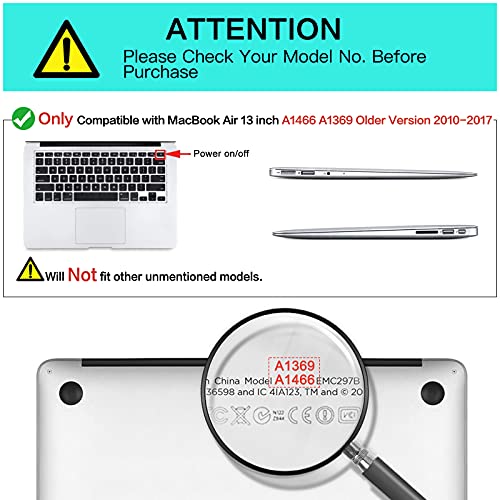 MOSISO Funda Dura Compatible con MacBook Air 13 Pulgadas (A1369 / A1466, Versión 2010-2017), Ultra Delgado Carcasa Rígida Protector de Patrón de Plástico Cubierta, Niebla del Arco Iris