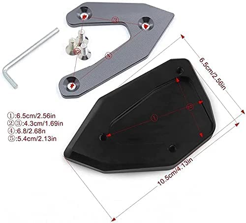 Motocicleta Soporte Lateral para BMW C600 Sport C650GT C 650 GT 2012-2021, Kickstand Pie Placa Agrandar Almohadilla ExtensióN Pata de Cabra con Logo Accesorios