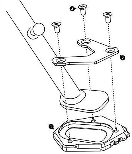 Motocicleta Soporte Lateral para BMW C600 Sport C650GT C 650 GT 2012-2021, Kickstand Pie Placa Agrandar Almohadilla ExtensióN Pata de Cabra con Logo Accesorios