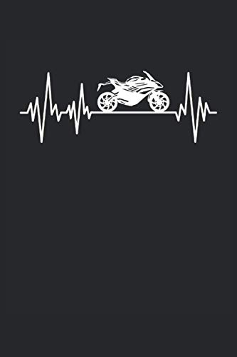 Motorcycle Heartbeat Motorcycles Heart Line Motorcyclist Pulse Motorcycling: Notebook - Notebook - Notepad - Diary - Planner - Dot Grid - Dotted ... 6 x 9 inches (15. 24 x 22. 86 cm) - 120 pages