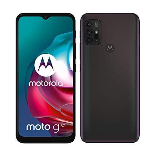 Motorola Moto g30 (Pantalla de 6.5" 90Hz, Qualcomm Snapdragon, sistema de cuatro cámaras de 64MP, batería de 5000 mAH, Dual SIM, 6/128 GB, Android 11), Negro [Versión ES/PT]