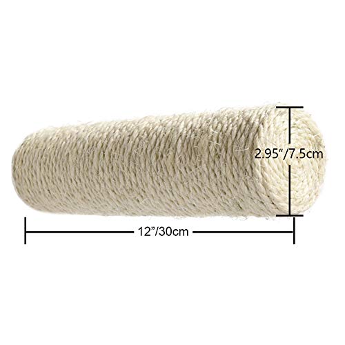 MOUHIV 3Pc Rascador de sisal, Scratcher montado en la Pared, Escaleras de Gato, Pasos de Escalada del Gatito, Escalera de estantería de Gatito, Compatible con Árbol de Gato, Hecho a Mano, Blanco 30cm