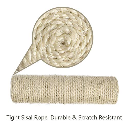 MOUHIV 3Pc Rascador de sisal, Scratcher montado en la Pared, Escaleras de Gato, Pasos de Escalada del Gatito, Escalera de estantería de Gatito, Compatible con Árbol de Gato, Hecho a Mano, Blanco 30cm