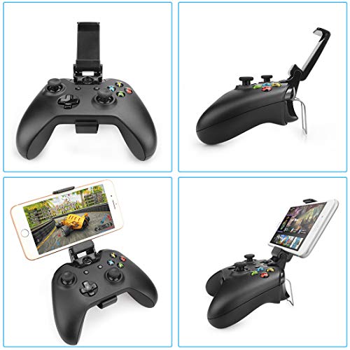 Moulis Xbox One Controller Holder, Xbox Phone Mount, Foldable Controller Mobile Phone Holder/Smartphone Cellphone Clamp/Clip for Xbox One/S/X/SteelSeries Nimbus/Stratus XL/Steam Controllers