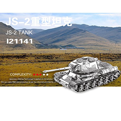 Moutu 2 unids set 3D Metal Puzzle JS-2 Iwan MK50 tanque modelo kit DIY 3D corte láser montar rompecabezas juguete