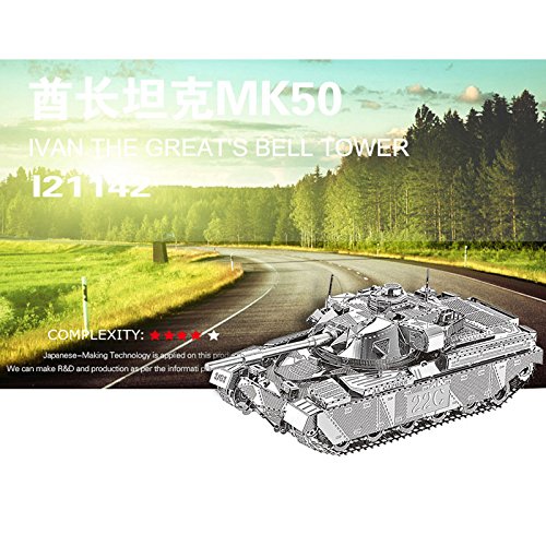 Moutu 2 unids set 3D Metal Puzzle JS-2 Iwan MK50 tanque modelo kit DIY 3D corte láser montar rompecabezas juguete