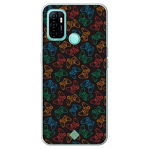 Movilshop Funda para [ OPPO A53 / A53s ] Dibujo Gamers [ Mandos Xbox ] de Silicona Flexible Transparente Carcasa Case Cover Gel para Smartphone.