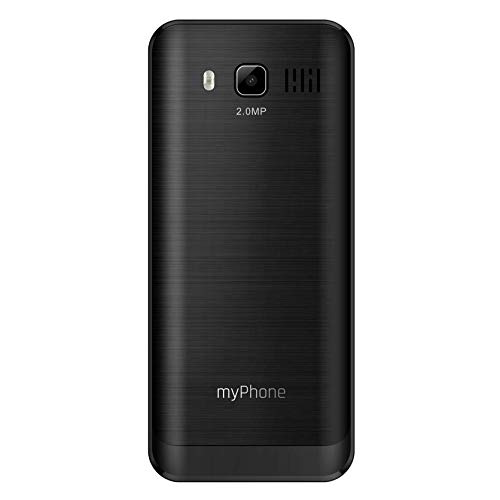 MP myPhone Up 3.2" Teléfono con Teclas Grandes, Batería de 1200 mAh, Bluetooth, Double Sim, USB-C, Cámara 2mpx, MP3, Linterna - Negro