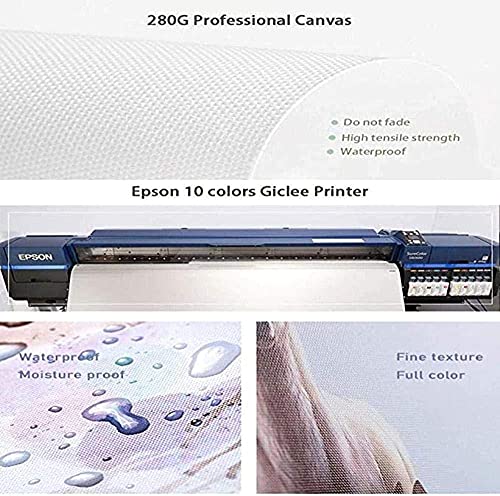 MPPSU Póster Sunset Skyrim Landscape 5 Paneles Impresión HD Cuadros Decoracion Dormitorios Salon Modernos 100Cm×50Cm Con Marco