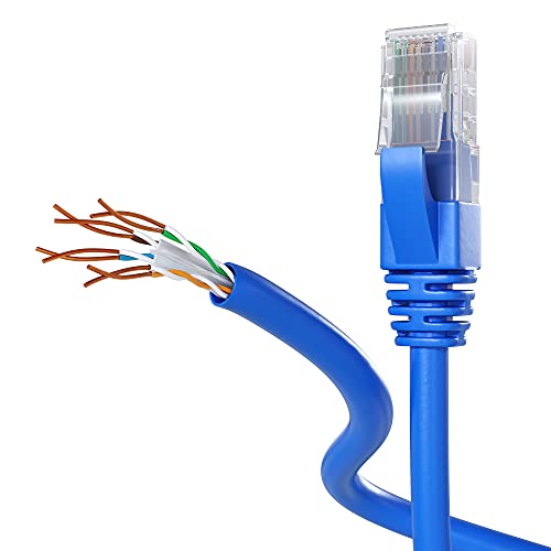 Mr. Tronic 10m Cable de Red Ethernet Trenzado | CAT6, CCA, UTP | Conectores RJ45 | LAN Gigabit de Alta Velocidad | Conexión a Internet | Ideal para PC, Router, Modem, Switch, TV (10 Metros, Azul)
