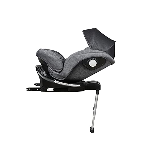 ms 1847 - Silla de Coche Sidney Grupo 0 1 2 3 Isofix y Pata de Apoyo, Rotación 360º, Sps Plus, Máxima Reclinación a Contramarcha 18 Kg y Capota de Serie, Grupo 0 1 2 3, Unisex, Gris