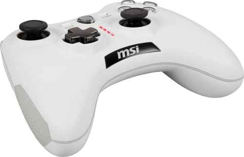 MSI Force GC20 V2 White - Mando con Cable USB, Intercambiable para PC con Windows y Smartphones Android, Blanco
